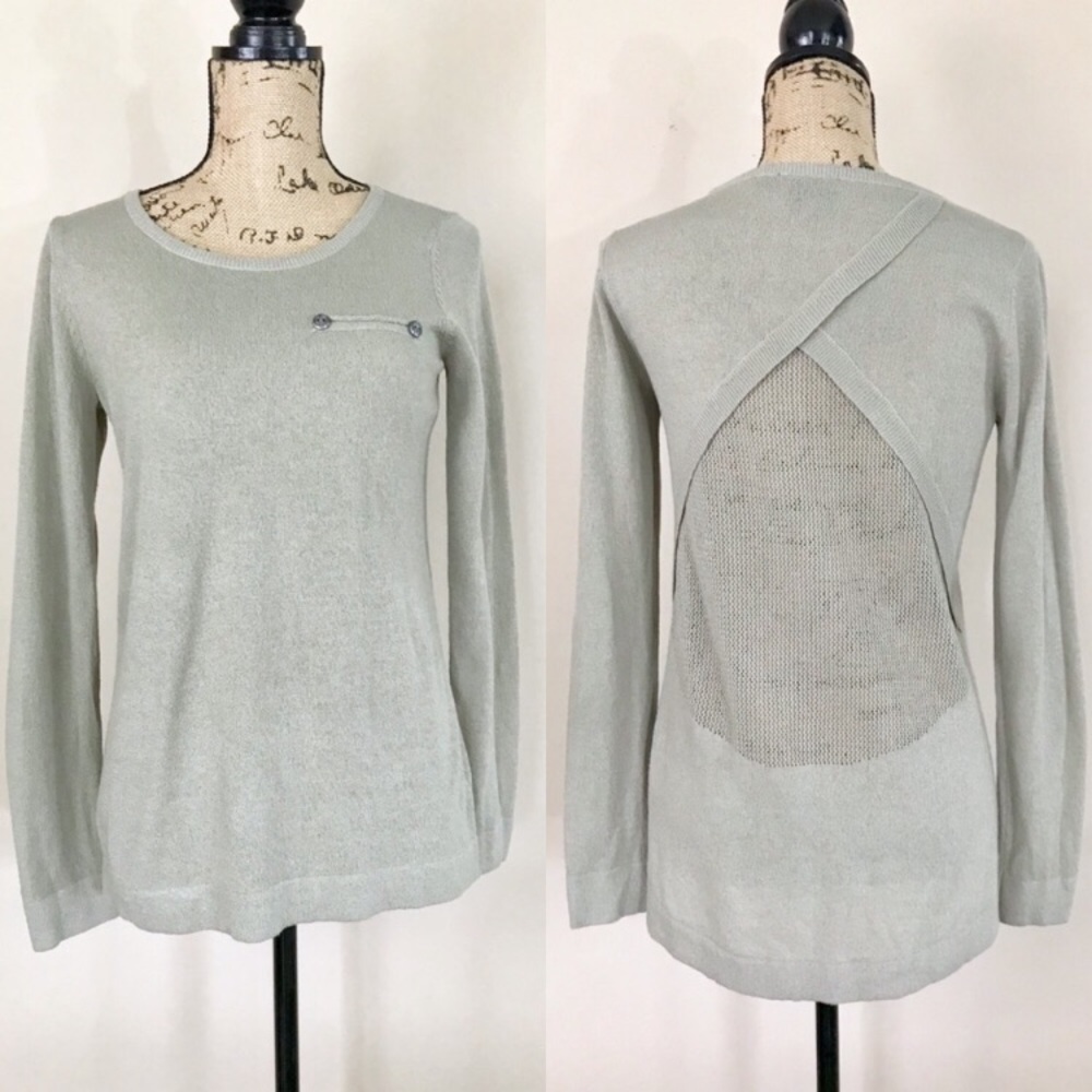 Tribal Light Gray Long Sleeve Top
